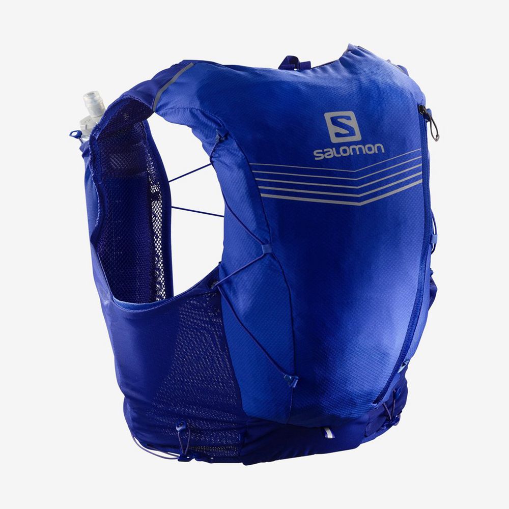 Salomon Singapore Mens Trail Running Packs - ADV SKIN 12 SET HYDRATION PACK Blue | 59782-KTOH